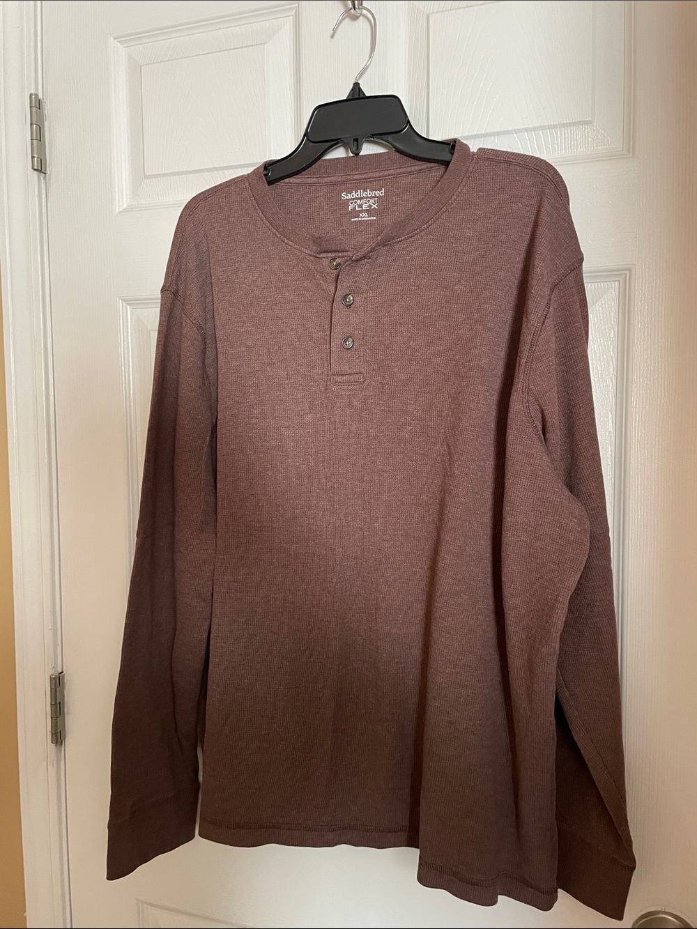Saddlebred Men's Long-Sleeve Henley Shirt - Mauve Brown